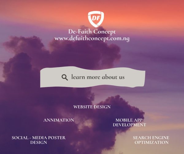 Optimized website design De-Faith Concept What we do at defaith
