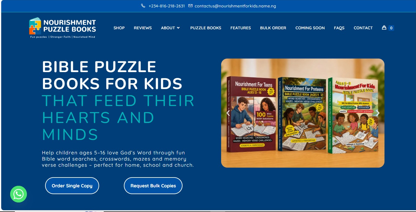 Website Design and Digital Presence Agency Nourishment Puzzles