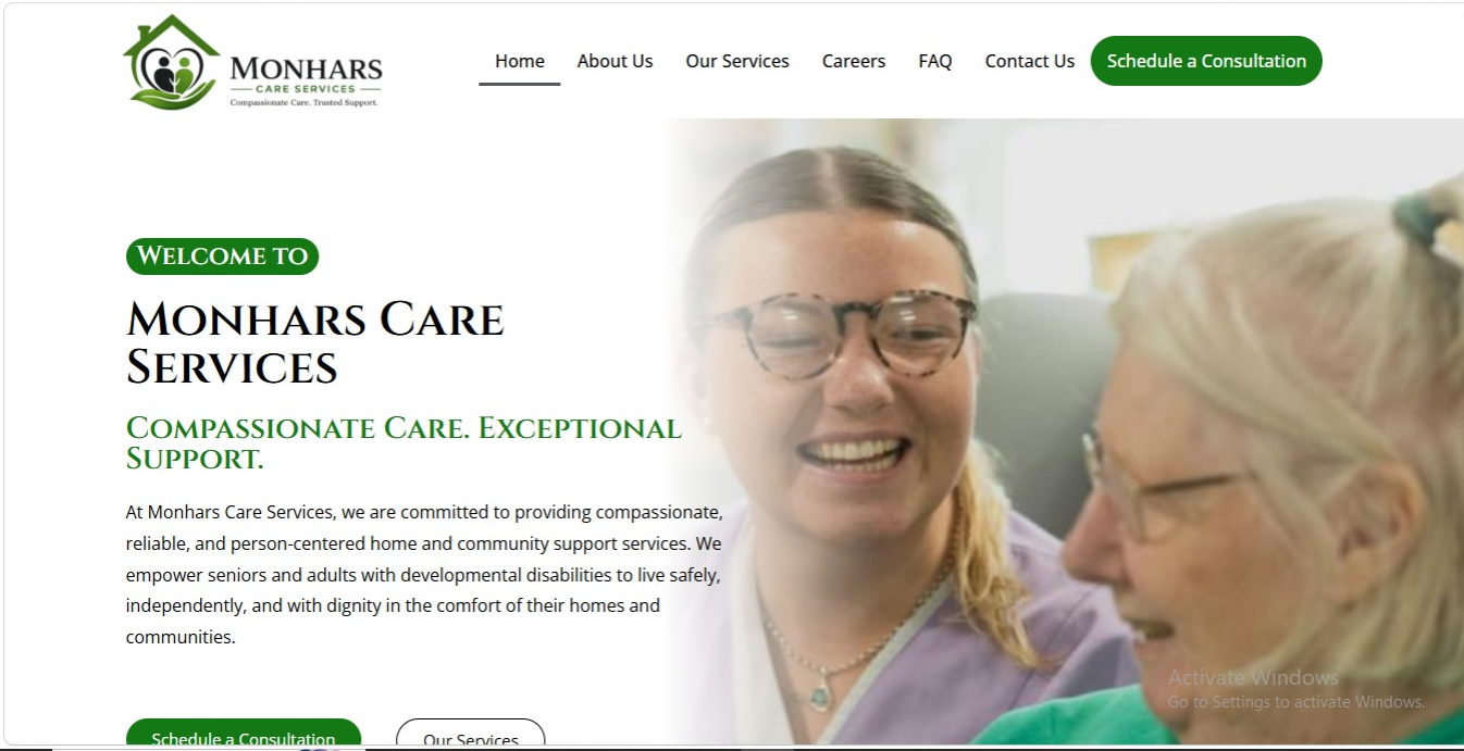 Website Design and Digital Presence Agency Monhars Care